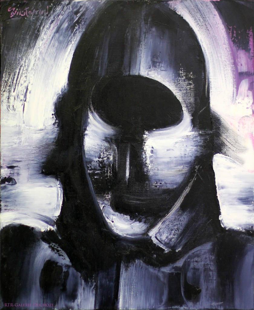 Christoforou John - Portrait de femme au casque - Galerie Duchoze Rouen