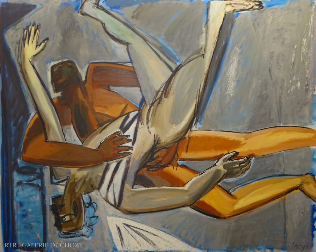 Yvan Theys La Chute d'Icare Huile Galerie Duchoze